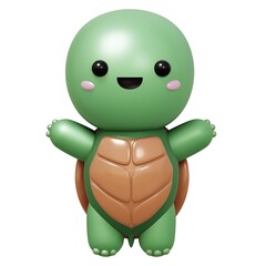 Turtle cute character cartoon 3D illustration