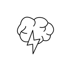 Brainstorm Icon  in black line style icon, style isolated on white background
