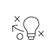 Strategy Icon  in black line style icon, style isolated on white background