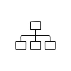Organization Icon  in black line style icon, style isolated on white background