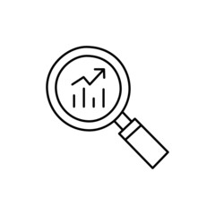 Marketing Research Icon  in black line style icon, style isolated on white background