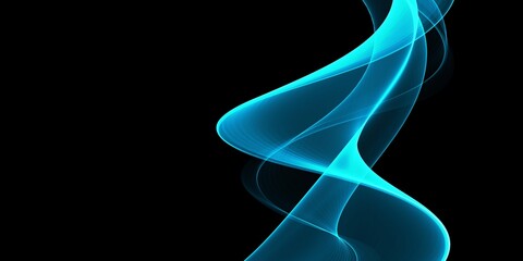 Abstract blue wave on black background	