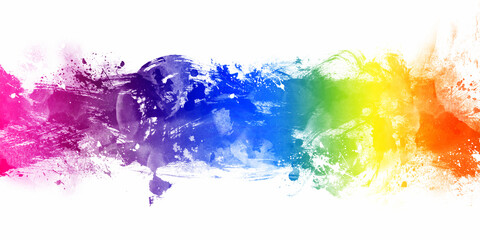 Abstract rainbow watercolour background with splashes	