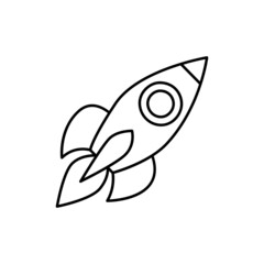 Launch icon  in black line style icon, style isolated on white background