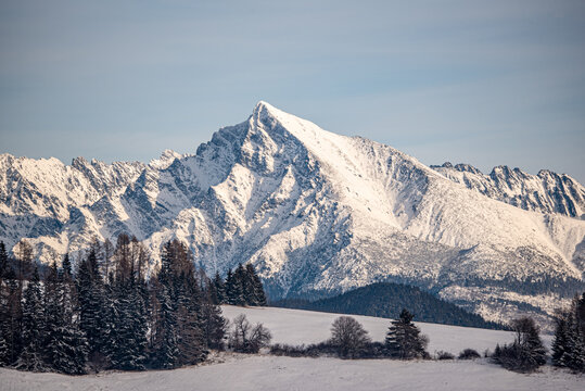 snow covered mountains, Krivan, peak, High Tatras, Vysoke Tatry, Slovakia, Europe, Liptov, winter