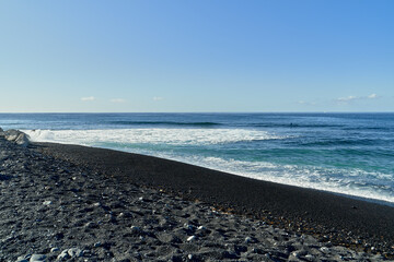 Black lava beach in La Caleta, Costa Adeje, Tenerife