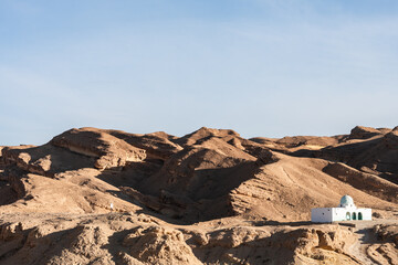 view of Mausole in South mountain in western Tunisia close to Sahara -Tozeur governorate - Tunisia 