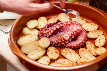 closed plan cooking octopus galician style