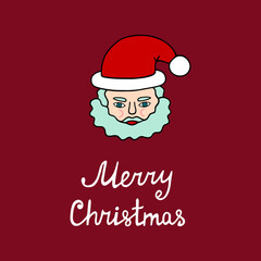 Bright poster with Santa. Vector drawing.