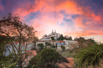 Portuguese village of Sintra, a UNESCO World Heritage Site. - obrazy, fototapety, plakaty