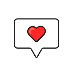social network like notification icon valentine's day heart groove style like icon