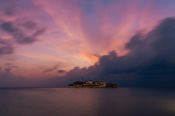 Al Fahad shipwreck at Red sea shore of Jeddah, Saudi Arabia