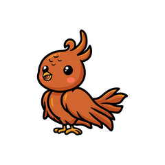Cute little phoenix cartoon posing