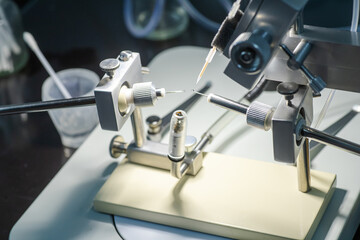 Artificial Insemination Instrument Kits quipment. Breeding purebred honey bees. base supporting the hooks and syringe holders and a queen holder.