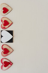 red lips or grungy hearts on paper