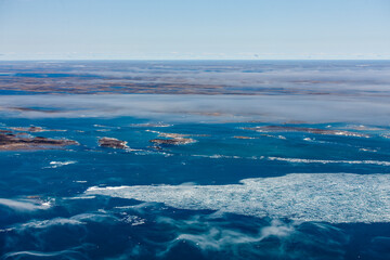 Naklejka na ściany i meble North of Churchill Manitoba on West Coast of Hudson Bay to Whale Cove Village Nunavut