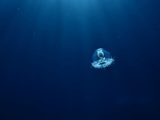 Turritopsis nutricula Turritopsis dohrnii Oceania O. armata immortal underwater closing jellyfish ocean scenery - obrazy, fototapety, plakaty