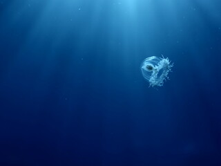 Turritopsis nutricula Turritopsis dohrnii Oceania O. armata immortal underwater closing jellyfish ocean scenery - obrazy, fototapety, plakaty