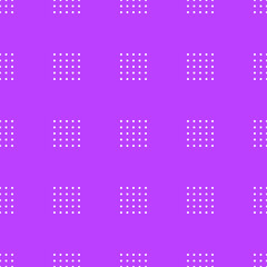 Seamless pattern with group of circle shape, white color on purple background. Vector illustration.