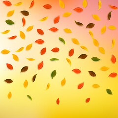 Falling autumn leaves. Red, yellow, green, brown r