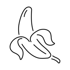 banana icon on white background, vector illustration.