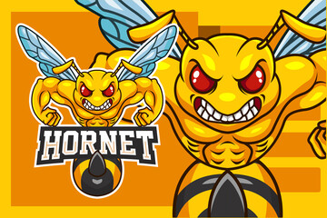 Cartoon strong hornet design template