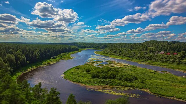 Imaginative Daugavas loki nature park Daugava river Latvia