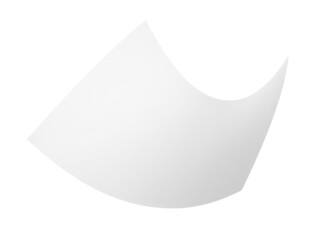 Blank flying paper sheet on white background