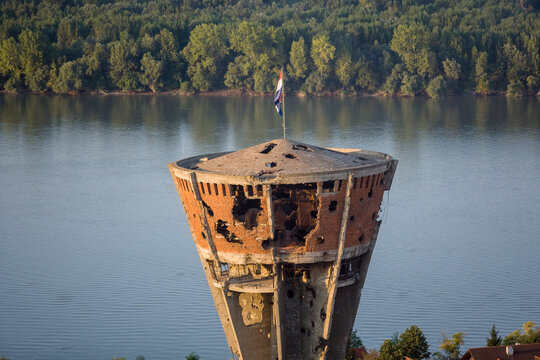 Water Tower Heavily Damaged During Battle Of Vukovar Croatia