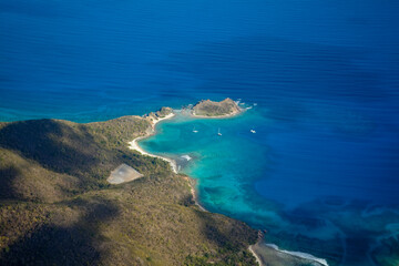 Fototapeta na wymiar Peter Island And Carrot Rock. British Virgin Islands Caribbean