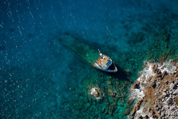 Naklejka premium The Dogs and its Ship Wrecks. British Virgin Islands Caribbean