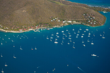 Virgin Gorda and the Gorda Sound; The marina of Leverick Bay. British Virgin Islands Caribbean