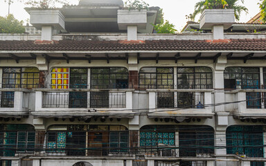 Fototapeta na wymiar Top view of a Spanish-era apartment. Intramuros, Manila, Philippines