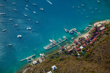 Virgin Gorda and the Gorda Sound; The marina of Leverick Bay. British Virgin Islands Caribbean