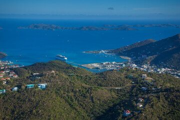 Fototapeta na wymiar Tortola and Road Town. British Virgin Islands Caribbean