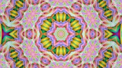 Abstract textured multicolored background with symmetrical ornament.