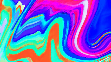 3d rendering Curve Dynamic Fluid Liquid Wallpaper. Light Pastel Cold Color Colorful Swirl Gradient Mesh. Bright Pink Vivid Vibrant Smooth Surface. Blurred Water Multicolor Neon Sky Gradient Background