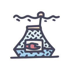 crab net color vector doodle simple icon