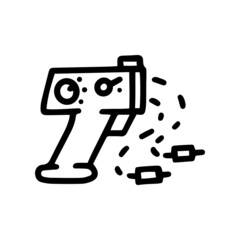 taser gun line vector doodle simple icon