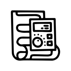 heated floor kit line vector doodle simple icon