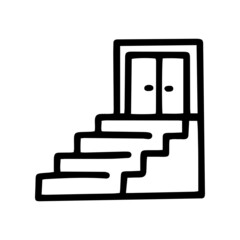 career ladder line vector doodle simple icon