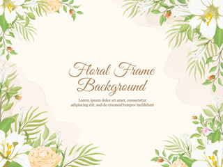 Beautifull Wedding Banner Background with Lily Flower Design