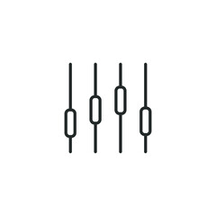 simple vector icon music setting editable. isolated on white background.