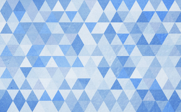 Blue triangle pattern wall
