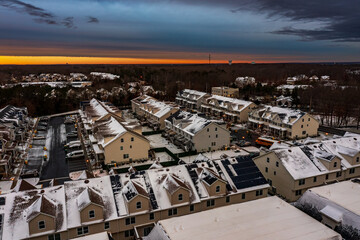 Fototapeta premium sunset after snowstorm 
