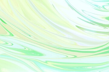 Obraz premium 明るい緑のマーブル模様 テクスチャ 背景 流れ パステルカラー グリーン 淡い 波