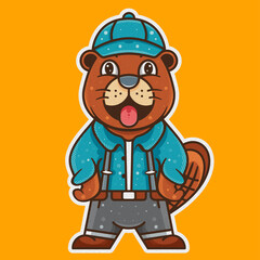 BEAVER CHARACTER MASCOT LOGO