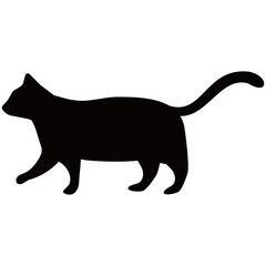 猫シルエット歩く