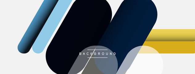 Overlapping round shapes and lines background. Vector illustration for wallpaper banner background or landing page