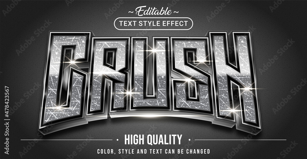 Poster Editable text style effect - Crush text style theme.